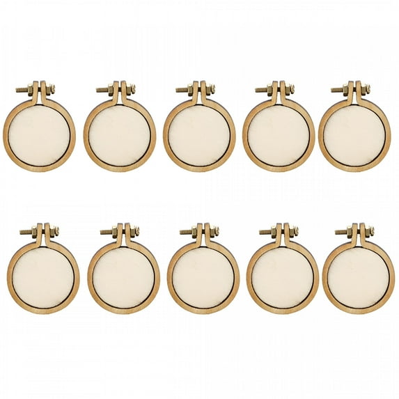 XIBUFE Stitch Frame Embroidery Hoop Diy Decoration Fixed Frame Gifts Hand Mini Ornaments Round Tools Wooden 10Pcs Set
