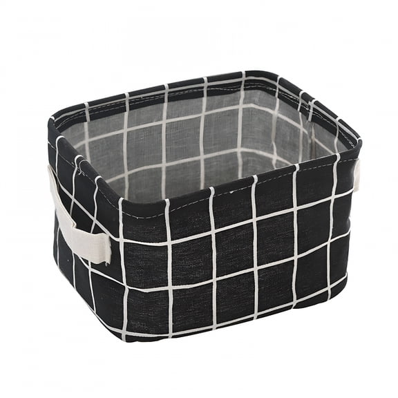 XIBUFE Storage Basket Foldable Cube Fabric Bins Square Mini Box Organizer Rectangle Canvas with Handles for Home Office Books Small 8X6X4.7 Inch