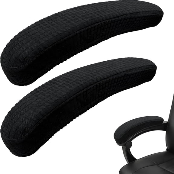XIBUFE Stretch Office Chair Armrest Covers,Arm Rest Slipcovers (Black)