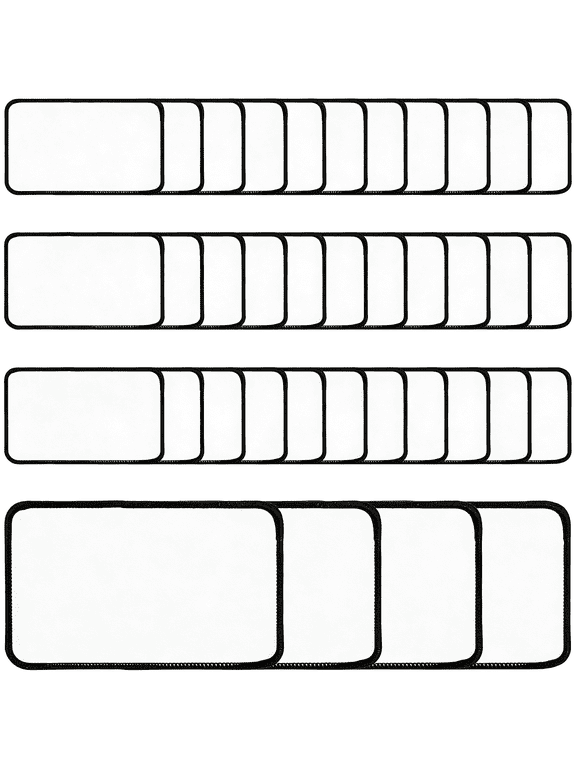 Sublimation Blanks Patches-40 PCs Rectangle Large Iron-on Patch with Black Border-Strong Adhesive Badges for DIY Hats Backpack T-Shirt Project Strong Adhesive sublimation patches