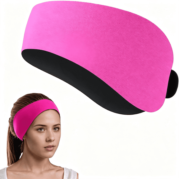 XIBUFE Swimming Headband for Kids Adults Adjustable Doctor Recommended Waterproof Swim Ear Band Protection to Keep Water Out and Hold Ear Plugs In-Water for Showering,BeachPink-L