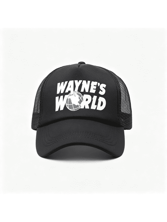 THATSRAD Wayne's World Costume Halloween Mesh Trucker Hat Cap Snapback Waynes ? Breathable wayne's world hat Black