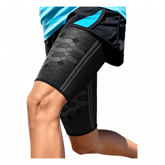 XIBUFE Thigh Compression Sleeves (Pair) \U2013 Quad and Hamstring Support \U2013 Upper Leg Sleeves for Men and Women \U2013 Made from Innovative Breathable Elastic Blend \U2013 Anti Slip