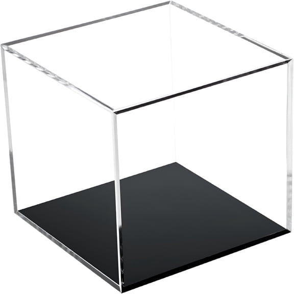 XIBUFE Transparent Acrylic Square Cube Containers with Lid Storage Boxes,Action Figures Home Storage Organizing Toys Craft Supplies Display Case,Countertop Display Case,4X4X4 Inch