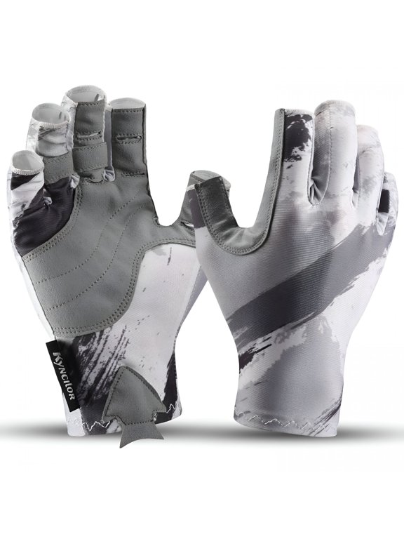 UPF50+ Fingerless Fishing Gloves UV Sun Protection Gloves Fly Fishing Half Finger Gloves for Men Women