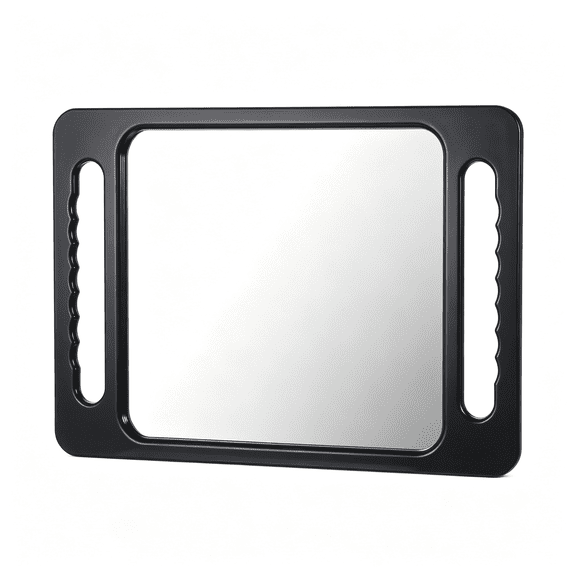 XIBUFE Unbreakable Portable Makeup Mirror with Double Handles Large Handheld Tray Mirror Durable Lightweight Mirrors for Beauty Salon Barbers and Stylists Ergonomic Handgrip