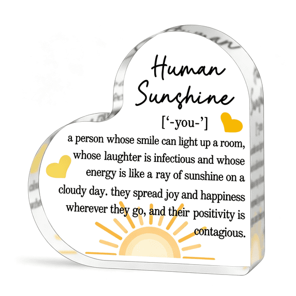 XIBUFE Valentines Day Thank You Gifts for Women Friends Coworkers Doctor Nurse Appreciation Gifts for Teacher Inspirational Mom Aunt Sister Daughter Stocking Stuffers Human Sunshine Home Office