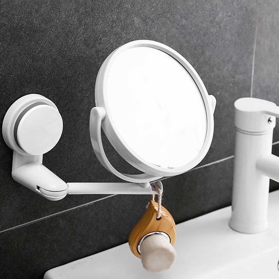 XIBUFE Wall-Mounted Vanity Mirror - Swivel Extendable Bathroom Mirror, No-Punch Wall Mounted Makeup Mirror, Personal Makeup Mirrors Led Vanity Mirror