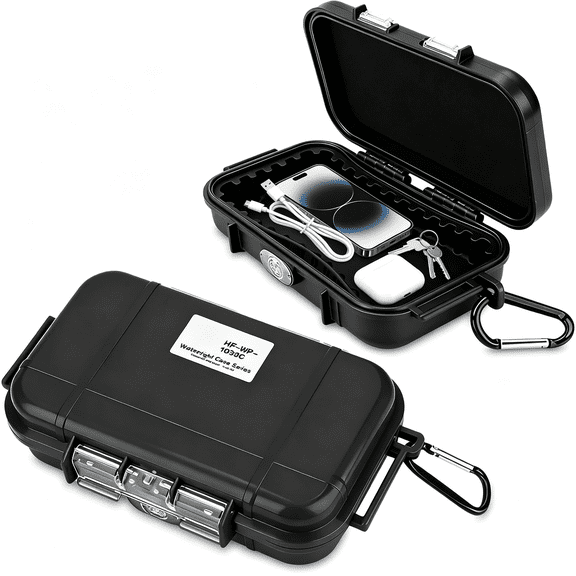 XIBUFE Water Proof Storage Case, Small Outdoor Storage Box Outdoor Survival Dry Box Case Airtight Carry Container for Small Tools Phone Keys Airtight Carry Container Small Waterproof Case