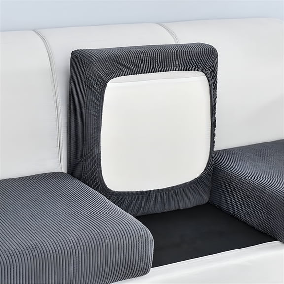 XIBUFE Water Repellent Sofa Seat Cushion Covers Stretch Furniture Protector Slip Covers for Settee Sofa Seat Cushion in Home Living Room (Four People,Dark Gray)