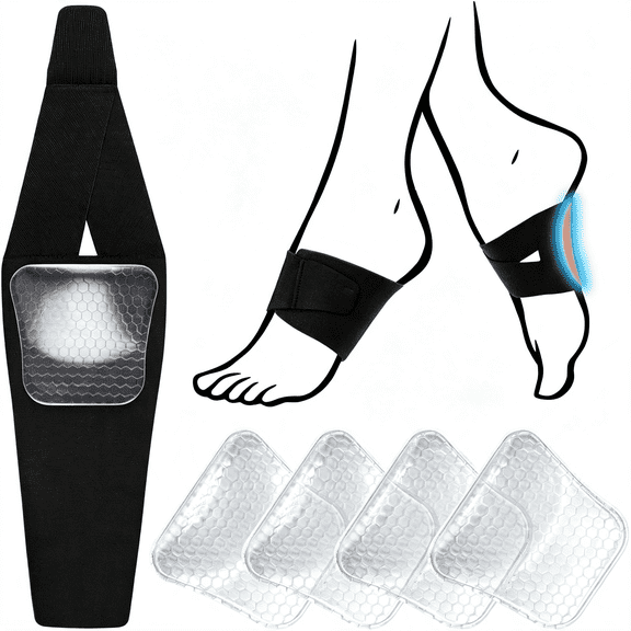 XIBUFE Wearable Arch Support Inserts for Women & Men 2 Adjustable Heights | Non-Slip Breathable Plantar Fasciitis Relief Arch Band for Flat Feet, High Arches, Enhancing Everyday Walking Comfort