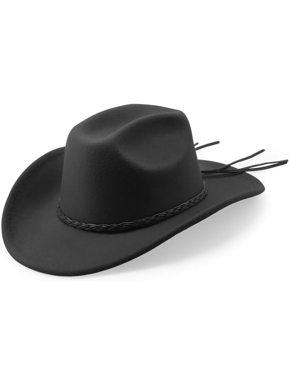Western Cowboy Hat for Women Men Wide Brim Retro Felt Fedora Cowgirl Hats Classic Unisex Rolled up Caps Outdoor cowboy hats for women