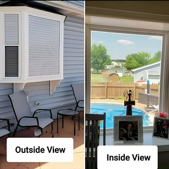 XIBUFE Window Privacy Film, One-Way Venetian Blinds Pattern Glass Sticker, Static Cling Non-Adhesive Window Covering for Bathroom, Living Room, and Office