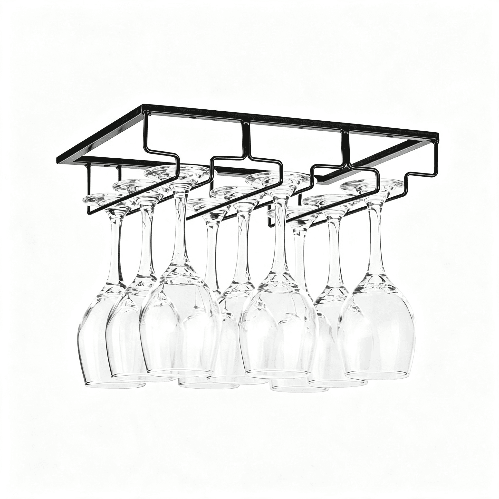 XIBUFE Wine Glass Rack-Under Cabinet Stemware Wine Glass Holder Glasses ...