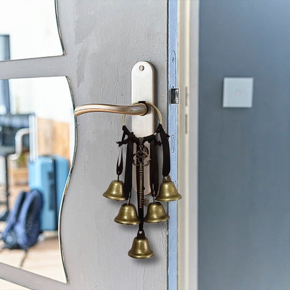 XIBUFE Witch Bells for Door Knob, Hanger Wind Chimes Protection, Witchy Things Bell Strings with Bells, Witchcraft Supplies Door Bell, Vintage Witch Decor for Home Room