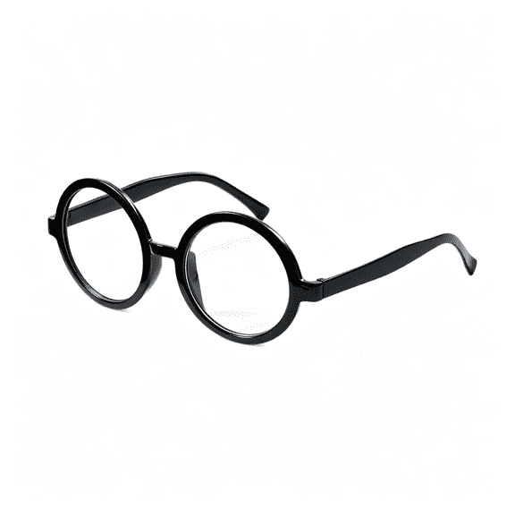 XIBUFE Wizard Glasses, Halloween Black Round Glasses, Black Circle Eyeglasses for Halloween Accessories Costume Halloween Accessories Fake Black Glasses