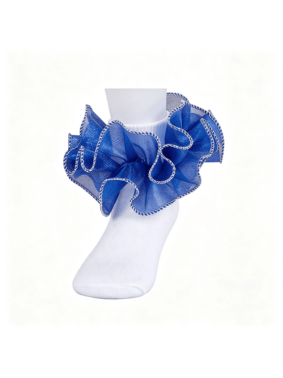 Women Big Ruffle Ankle Socks,Double Lace Turn Cuff Lightweight Cotton Frilly Dress Cute Girl Sock with Ruffles, big ruffle ankle socks woman cotton adult double lace turn cuff sock, #W101