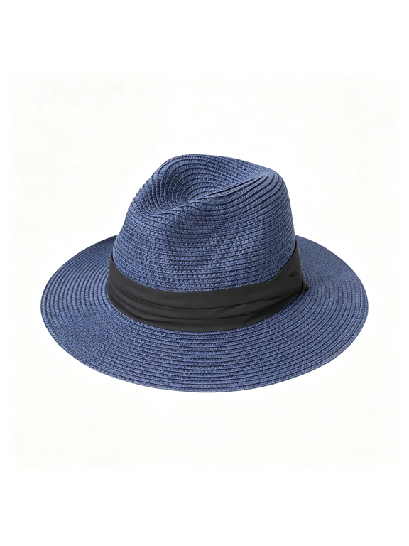 Women Wide Brim Straw Panama Roll Up Hat Fedora Beach Sun Hat Upf50+,Breathable Women'S Sun Hats