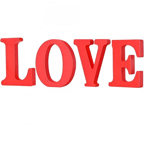 XIBUFE Wood Love Sign Tabletop Decoration Valentine'S Day Wooden Sign Wood Love Letter Table Decor for Valentine Gift Desk Mantle Party Wedding Home Decorations Valentines Day Sign
