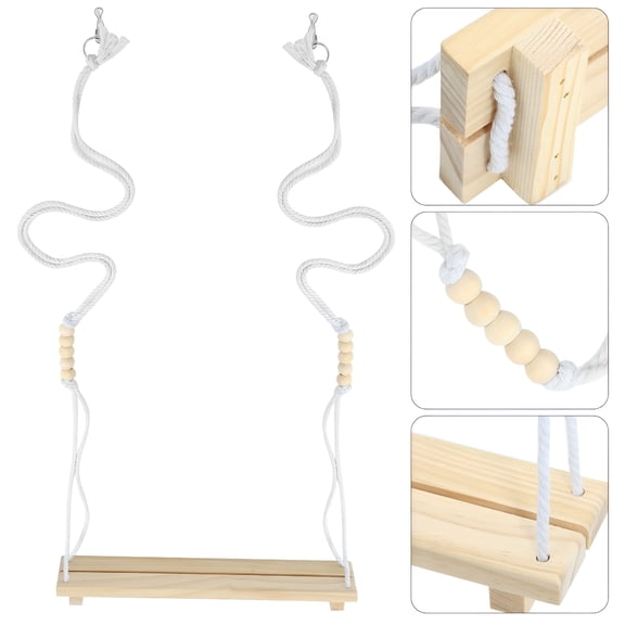 XIBUFE Wooden Chicken Swing Toy for Backyard Coop, Poultry Perch Stand for Hens and Roosters, Aviary Bird Play Equipment