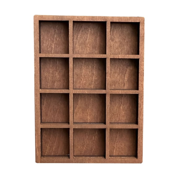 XIBUFE Wooden Miniature Trinket Shelf, Crystal Display Organizer for Gems Stones Shells, Compact Collectible Stand for Desk Office Craft Room, Modern Decor
