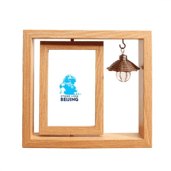 XIBUFE Wooden Rotating Picture Photo Frame 4X6