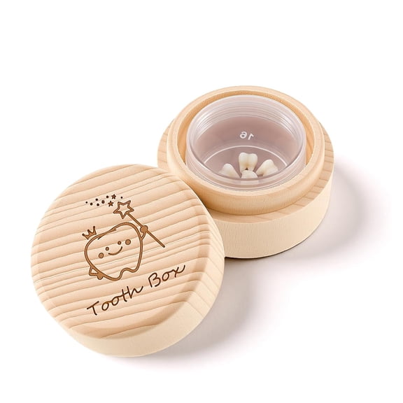 XIBUFE Wooden Tooth Fairy Box,Wood Tooth Boxes for Lost Teeth for Kids,Teeth Holder with Acrylic Case for Boy Or Girl Tooth Fairy Tooth Holder