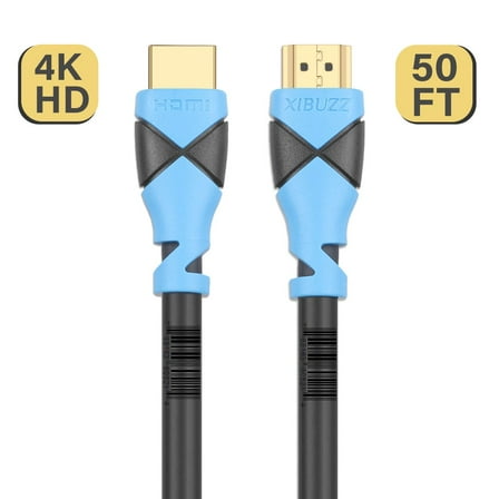 XIBUZZ 4K HDMI Cable 50 Feet, High-Speed HDMI Cord for 4K@60Hz, 1080p UHD, FullHD, CL3 Rated, ARC, PS4, TV