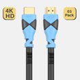 thumbnail image 1 of XIBUZZ 50ft HDMI Cable for TV HDMI Cable 4k 10Gbps High Speed and @60HZ, 4K1080p U/HDTV,CL3 Rated, ARC Support HDMI Cord and Compatible with Laptop, Monitor, Projector, PS4/5, Hulu TV, Roku TV-3 Pack, 1 of 6