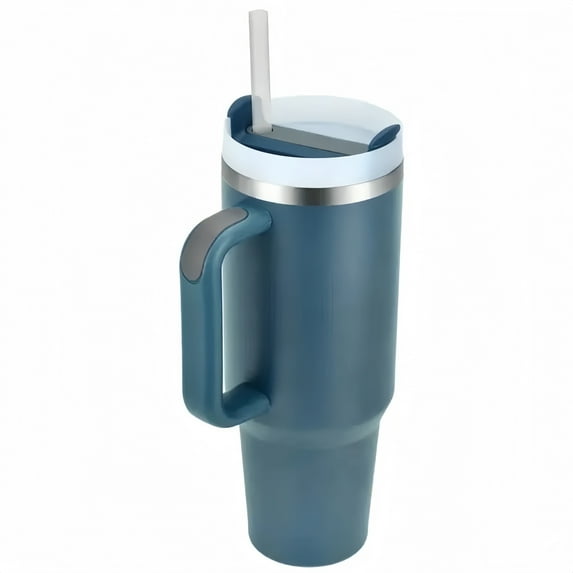 BAKIBO 40 Oz Tumbler with Handle and Straw Lid, Double Wall Spill Proof Water Bottle, Vacuum Insulated Travel Mug Stainless Steel Tumbler for Hot and Cold Beverages, Easy to Clean