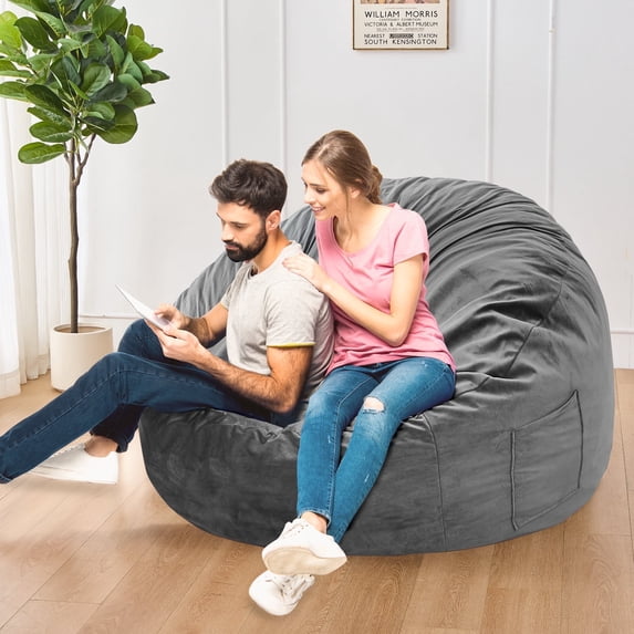 XIECUVA Bean Bag Chair Stuffed Memory Foam for Adults,X-Large Size Beanbag Sofa,5 ft