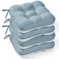 thumbnail image 1 of XIECUVA Chair Cushions for Dining Chair, Shredded Memory Foam Kitchen Chair Cushions Set of 4, Non-Slip Thick Dinning Room Chair Pads Seat Cushions, 15.5" x 15.5" x 3.5",Airy Blue, 1 of 8