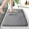 thumbnail image 1 of XIECUVA 1 Inch Memory Foam Bathroom Rugs, Super Absorbent Velvet Bath Rugs, Non-Slip, Machine Washable (16"×24", Dark gray), 1 of 11