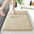 thumbnail image 1 of XIECUVA 1 Inch Memory Foam Bathroom Rugs, Machine Washable Non-Slip Bath Rugs, Super Absorbent Velvet (16"×24", Beige), 1 of 11