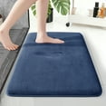 thumbnail image 1 of XIECUVA 1 Inch Memory Foam Bathroom Rugs, Machine Washable Non-Slip Bath Rugs, Super Absorbent Velvet (20"×32", Navy blue), 1 of 11