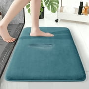 XIECUVA 1 Inch Memory Foam Bathroom Rugs, Machine Washable Non-Slip Bath Rugs, Super Absorbent Velvet (24"×60", Olive green)
