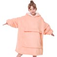 thumbnail image 1 of XIECUVA Wearable Blanket Hoodie for Kids, Soft Double Layer Sherpa Fleece Sweatshirt,Teen Gifts for Kids, Youth, Boys, Girls, One Size, Yellow Pink, 1 of 8