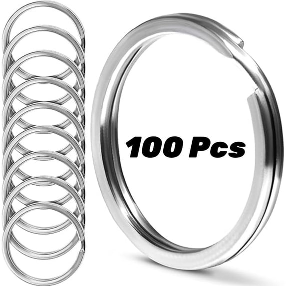 Gogcaro 100 Pcs 25mm Key Ring Keychain Metal Silver Round Split Key Chains Rings Connectors for Home Car Dog Tag Office Ornaments Keys Attachment