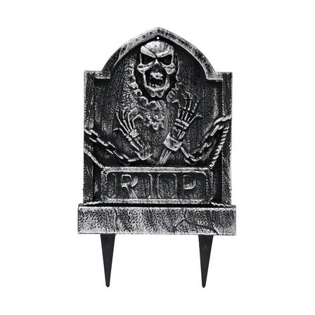 XIEULQP 16" x9.5" Halloween Yard Signs Graveyard Tombstones Halloween Outdoor Decorations, Gravestones Yard Signs with Stakes Scary Lawn Decor Party Supplies
