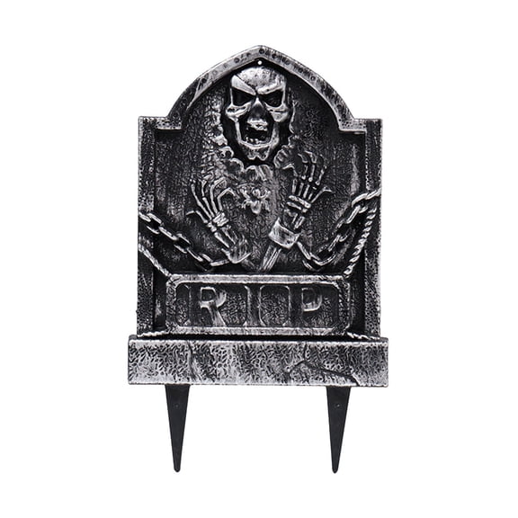 XIEULQP 16" x9.5" Halloween Yard Signs Graveyard Tombstones Halloween Outdoor Decorations, Gravestones Yard Signs with Stakes Scary Lawn Decor Party Supplies