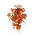 thumbnail image 1 of XIEULQP 17.7" Artificia Fall Teardrop Swag Autumn Harvest Sunflowers Pumpkins Leaves Berries Door Swag Hanging Flower Wreath for Thanksgiving Fall Front Door Window Wall Decor, 1 of 6