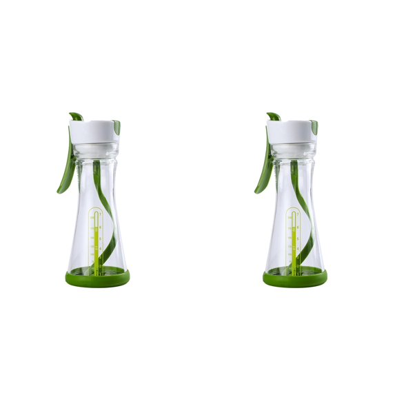 XIEULQP 2 Pack Salad Dressing Mixer Bottle Salad Dressing Shaker Homemade Salad Dressing Container Cruet-Leak Proof Glass salad cups Juice Storage Ketchup