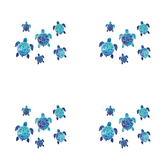 XIEULQP 24 Pcs Sea Turtle Wall Decals, Ocean Turtle Vinyl Stickers Underwater Bathroom Decal, Waterproof Wall Sticker Removable Turtles Decals for Bathroom Bedroom Toilet Nursery Room Decoration