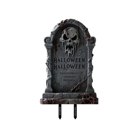 XIEULQP 9 Inch Halloween Graveyard Tombstones Plastic Board, Halloween Headstones Decorations for Yard Sign Lawn Garden Outdoor Decor