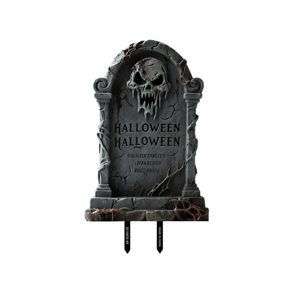 XIEULQP 9 Inch Halloween Graveyard Tombstones Plastic Board, Halloween Headstones Decorations for Yard Sign Lawn Garden Outdoor Decor