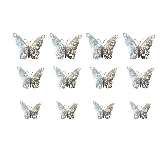 XIEULQP Butterfly Decorations Dragonfly Wall Stickers, 12 Pcs Metal Wall Art for Bedroom Living Room (Gold) Rose Gold