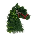 thumbnail image 1 of XIEULQP Equestrian Horse Head Wreath for Farmhouse Front Door - Rustic Christmas Garland for Entryway and Wall Decor, Natural-looking Design with Western Theme for Seasonal Display​, 1 of 6