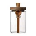 thumbnail image 1 of XIEULQP Glass Jars Containers with Wooden Handles Lids and Scoop Clear Canister Jars Set with Spoon for Kitchen Food Storage Coffee Tea Sugar Decorative Countertop Organization Jars, 1 of 2