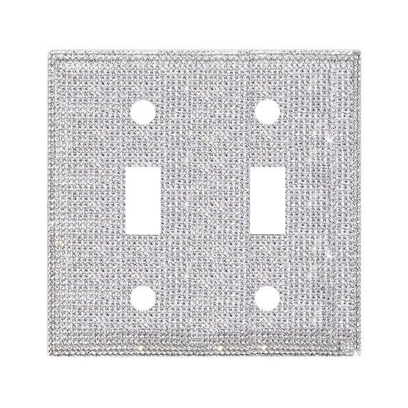 XIEULQP Shiny Silver Light Switch Cover, Bling Rhinestones Wall Plates Cover, Single Toggle Outlet Covers Sparkle Wall Plate Decorative Crystal Light Switch Decor Cover
