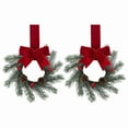 thumbnail image 1 of XIEULQP Small Christmas Wreaths 9 Inch Christmas Kitchen Cabinet Mini Wreath Real Touch with Bow Ribbon Cedar Red Berry for Xmas Front Door Window Chair Fireplace Table Pillar Farmhouse Decor, 1 of 4
